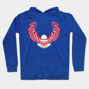 Blue red and white bald eagle Hoodie